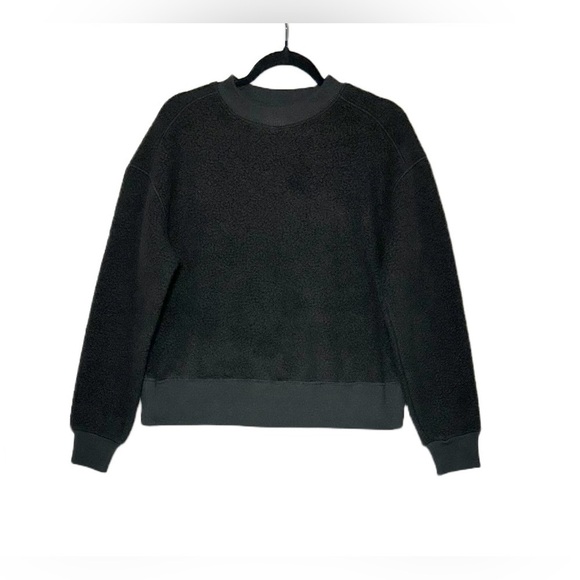 NWT Everlane Black ReNew Fleece Oversized Crew Pullover Teddy, Sizes XS, S, & M - Picture 6 of 14